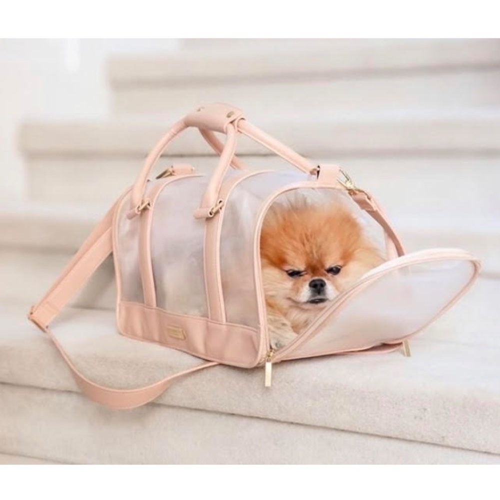Vanderpump Mesh Pet Carrier- Blush